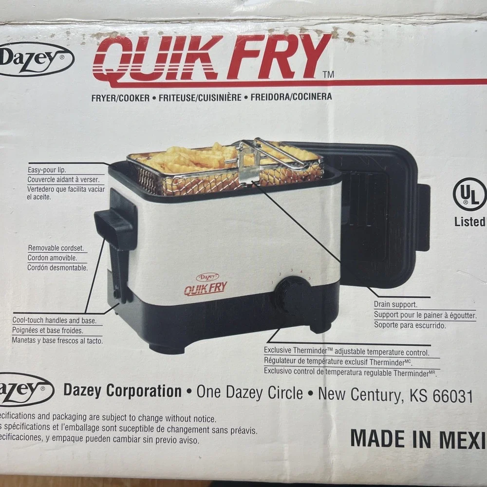 Dazey Quik Fry Fryer Cooker NEW‎ Vintage 22661 Rare HTF